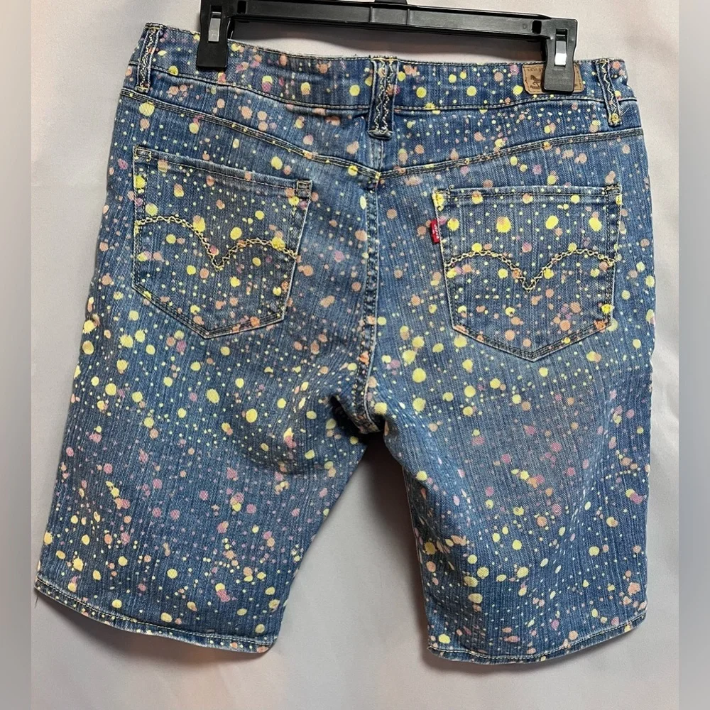 Levis Paint Splatter‎ Bermuda Shorts Indigo Traveler Size 13